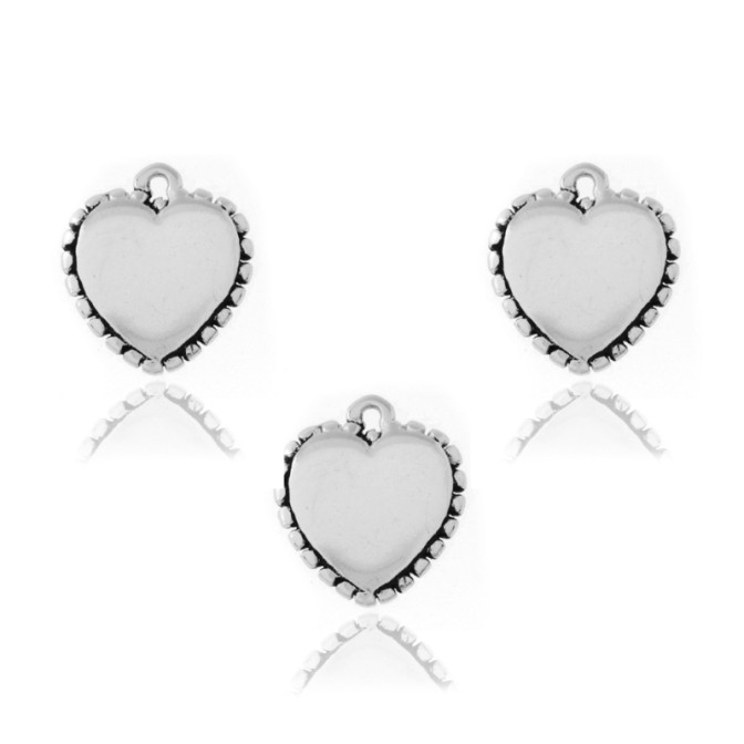 Charm Plata - Corazon 9mm