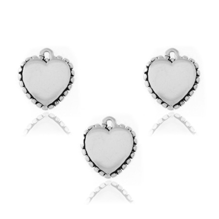 Charm Plata - Corazon 9mm