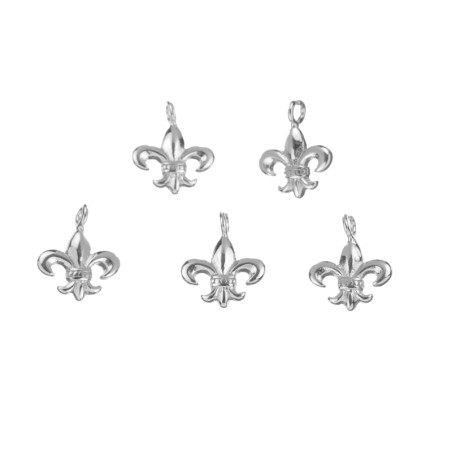 Charm Plata - Flor Lis 8*8mm