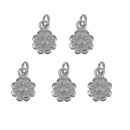 Charm Plata - Flor 6*6mm