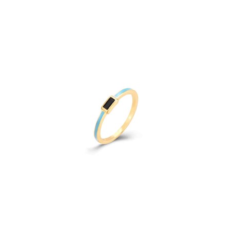 Anillo Plata - 3,5mm Enamel - Bañado Oro y Plata Rodiada