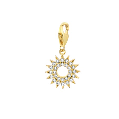 Charm Circonita - Sol 10 mm - Plata Bañado Oro Y Plata Rodiada