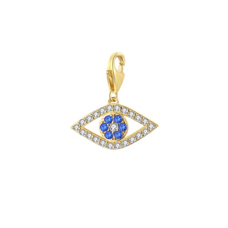 Charm Circonita - Ojo 8*16 mm - Plata Bañado Oro Y Plata Rodiada