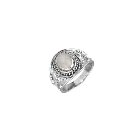 Anillo Mineral 6*8mm Óvalo Plata