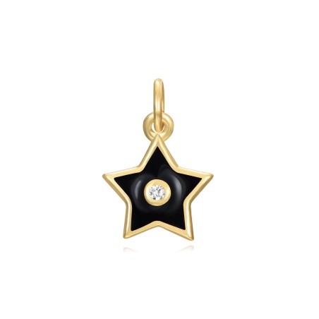 Charm Circonita Estrella - Enamel - 7 mm - Bañada Oro