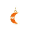 Charm Circonita Luna - Enamel - 7 * 10 mm -  Bañada Oro