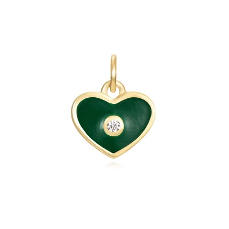 Charm Circonita Corazon - Enamel - 8 mm - Bañada Oro