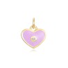 Charm Circonita Corazon - Enamel - 8 mm -  Bañada Oro