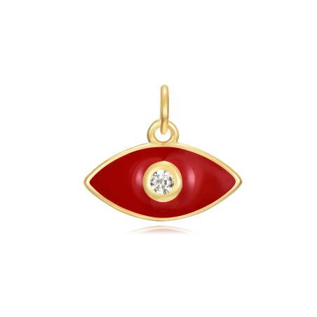 Charm Circonita Ojo - Enamel - 6 * 11 mm - Bañada Oro