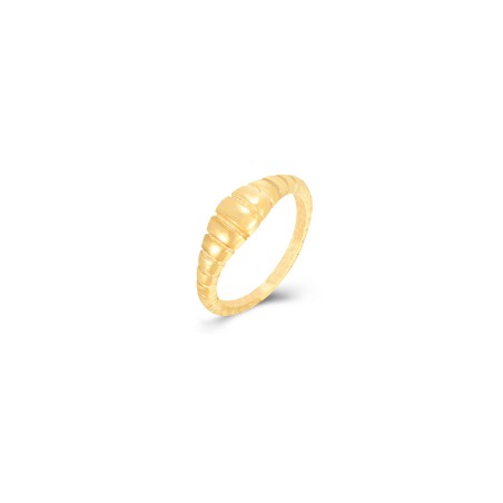 Anillo Acero - Rallado - 6 mm - Color Oro