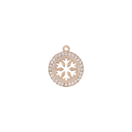 Charm Nieve - Circonita 10mm - Bañado Oro