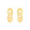 Pendientes Acero -  Triple Oval 65*26mm - Color Oro y Acero