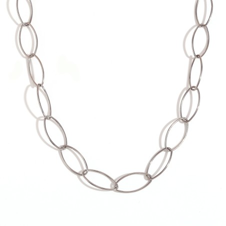 Collar Acero Oval - 75 cm - Color Oro y Color Acero