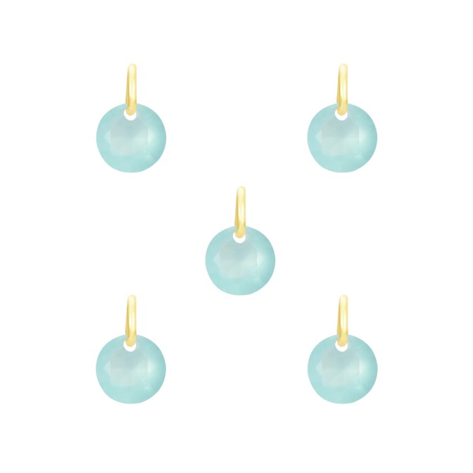 Charm Circonita - 5mm - 5ud - Bañado Oro y Plata Rodiada