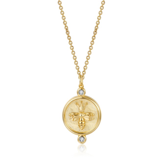 Collar Abeja - Circonita Blanca - 38+5cm