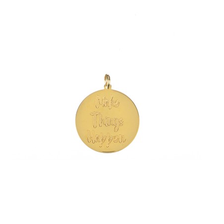 Colgante Plata - Make Things Happen 20mm - Bañado Oro