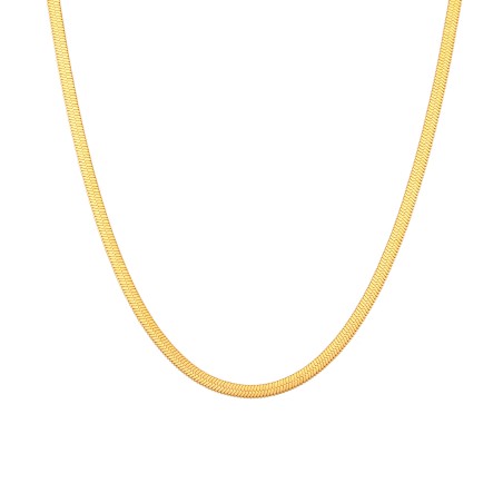 Collar Acero - 3 mm Herryingbone - 32+6 cm, 38+4 cm, 42 cm y 48 cm - Color Oro