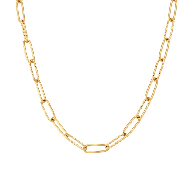 Collar Acero - 4 mm mixed Eslabón - 36+4 cm, 42+5 cm y 50+5 cm - Color Oro