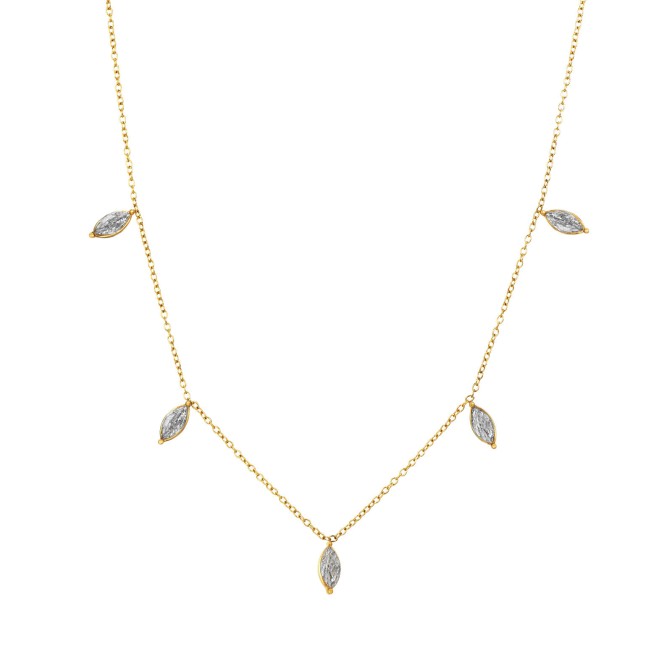 Collar Acero - Marquisse Circonita 40+5 - Color Oro y Color Plata