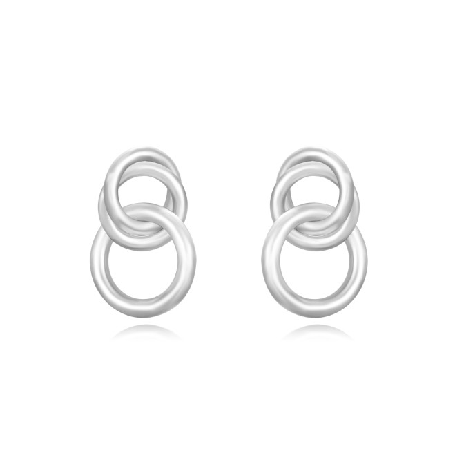 Pendientes Acero Aro Doble - 22 mm - Colro Oro y Plata