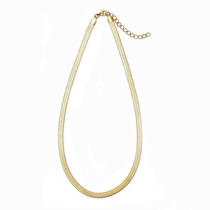 Collar Acero - Herryingbone - 37, 45, 53 y 61 cm - Bañado Oro