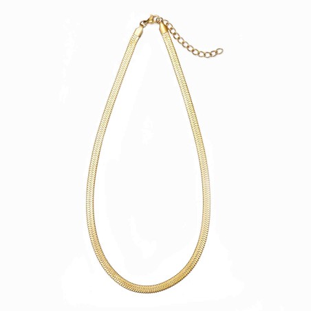 Collar Acero - Herryingbone - 37, 45, 53 y 61 cm - Bañado Oro