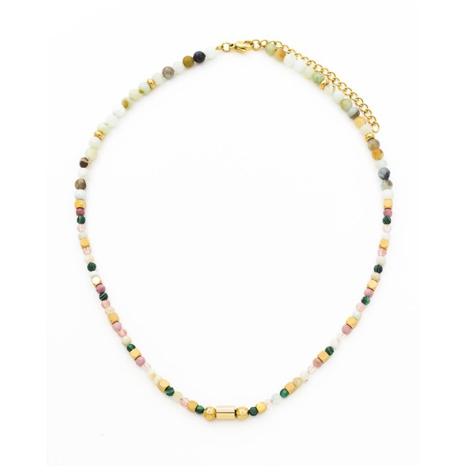 Collar Acero - Mineral - 38+5 cm - Bañado Oro