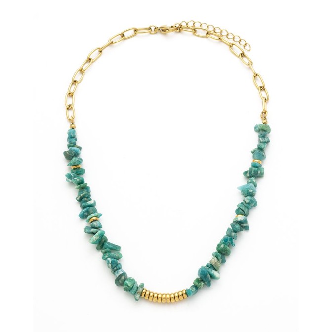 Collar Acero - Mineral - 38+5 cm - Bañado Oro