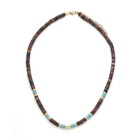 Collar Acero - Mineral - 38+5 cm - Bañado Oro