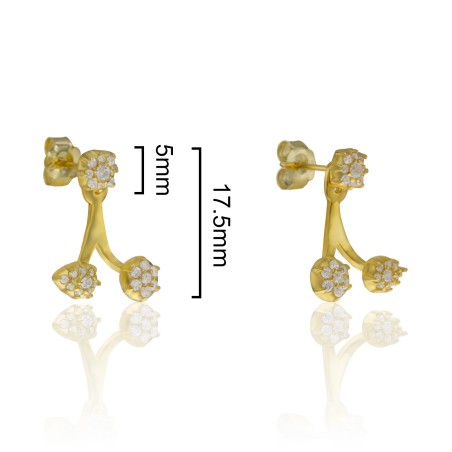 CPE1606 - PENDIENTES TRIPLE CIRCONITAS