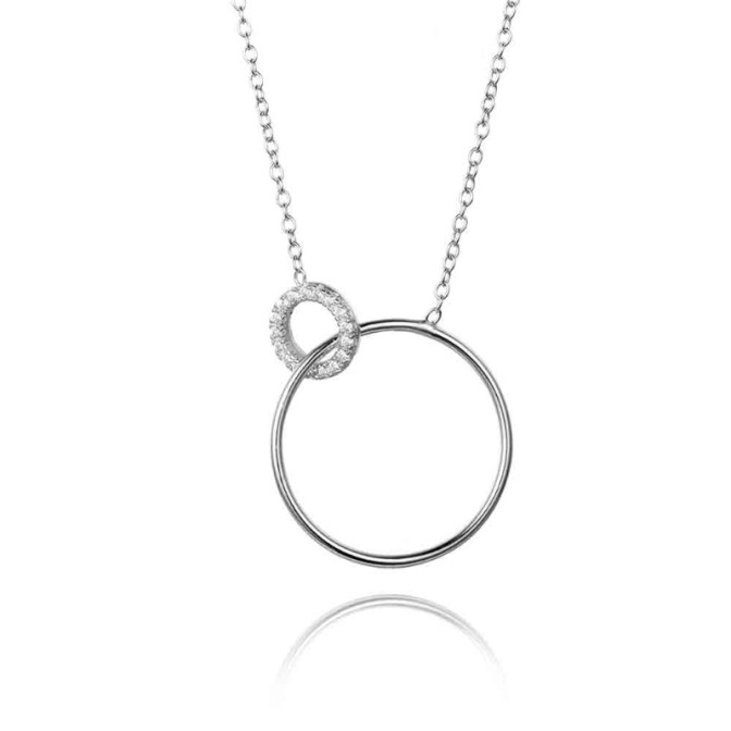 Collar Circonita - 2 Circulo - 38+5cm - Circonita Blanca