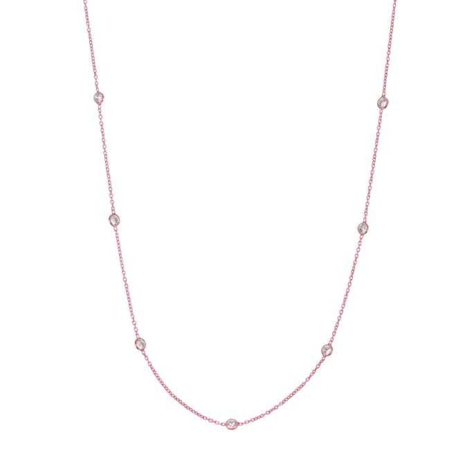 Collar Circonita - 81 cm - Bañado Oro y Bañado Oro Rosa