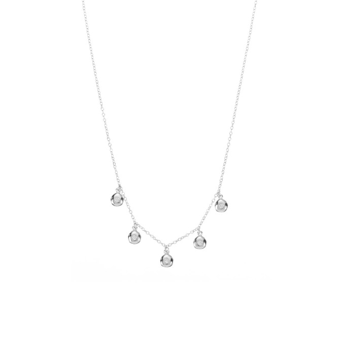 Collar Circonita - 40+3 cm - Bañado Oro y Plata Rodiada