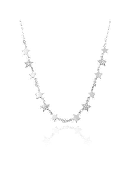 Collar Circonita - Estrella - Plata Rodiada