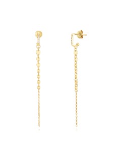 Pendientes Circonita 65mm Bañado Oro y Plata Rodiada