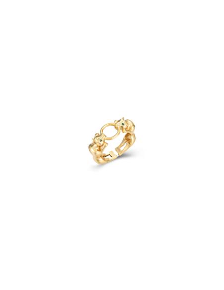 Anillo Pantera Circonita - 8mm - Bañado Oro