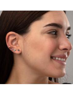 Pendientes Stegosaurus - Circonita Amatista - 7,5*4 mm - Bañado Oro y Plata Rodiada