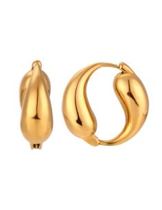 Pendientes Acero Lagrima - Aro 25mm - Color Oro y Color Plata