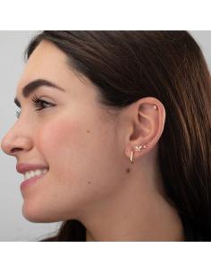 Piercing Flor - 2,6 mm - Circonita - Bañado Oro y Plata Rodiada 2