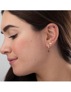 Piercing Ojo - 8*3,7 mm - Circonita - Bañado Oro y Plata Rodiada 2