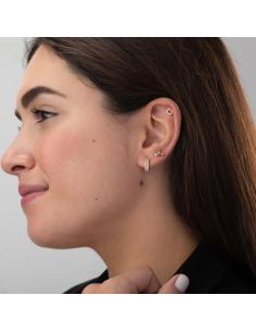 Piercing Flor - 8,5 mm - Circonita - Bañado Oro y Plata Rodiada 2