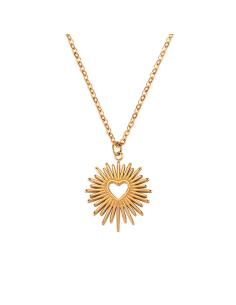 Collar Acero - Corazon 20*19mm - Color Oro y Acero