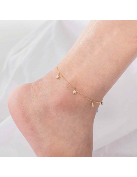 Tobillera Circonita - Star 5mm - 22+3