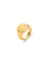 Anillo Acero - Smiley - 13mm - Bañado Oro