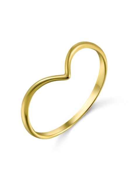 Anillo Plata - V - Plata Chapado Oro y Plata Rodiada