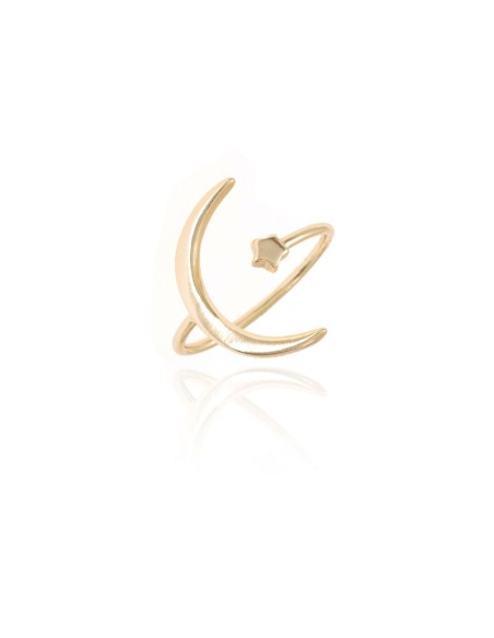 Anillo Plata - Luna y Estrella