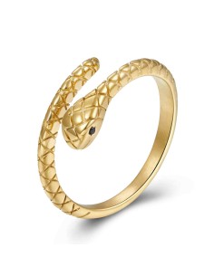 Anillo Plata - Serpiente - 6mm - Bañado Oro y Plata Rodiada 2