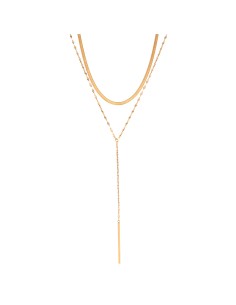Collar Acero Doble - Barra - 45 cm y 60 cm - Color Oro 2