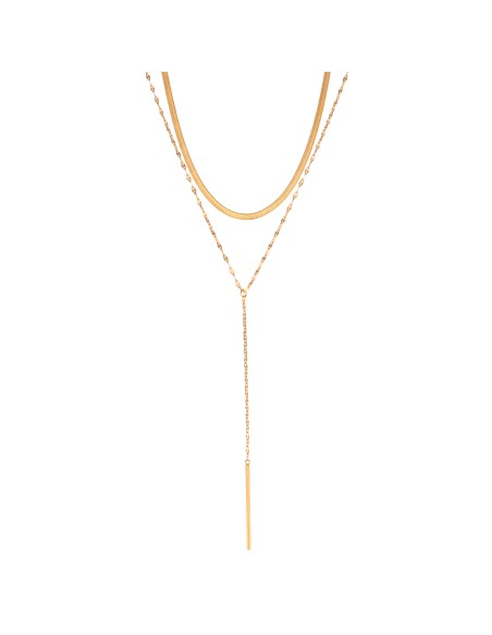 Collar Acero Doble - Barra - 45 cm y 60 cm - Color Oro