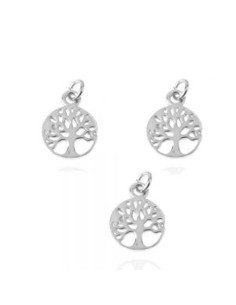 Charm Plata - Circulo Arbol - 11 mm 2